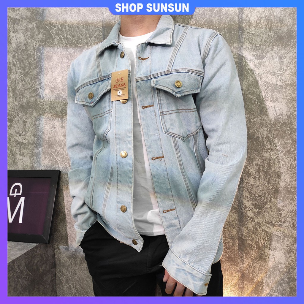 Áo khoác jean nam xanh bạc SS452 [FREESHIP] shop Sunsun chuyên áo khoác bò