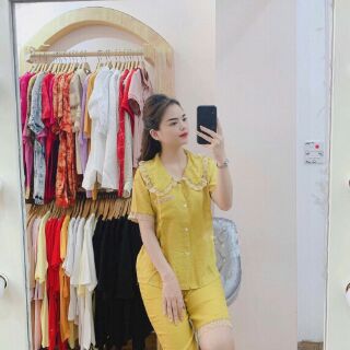 Bộ mặc nhà vải lụa cao cấp