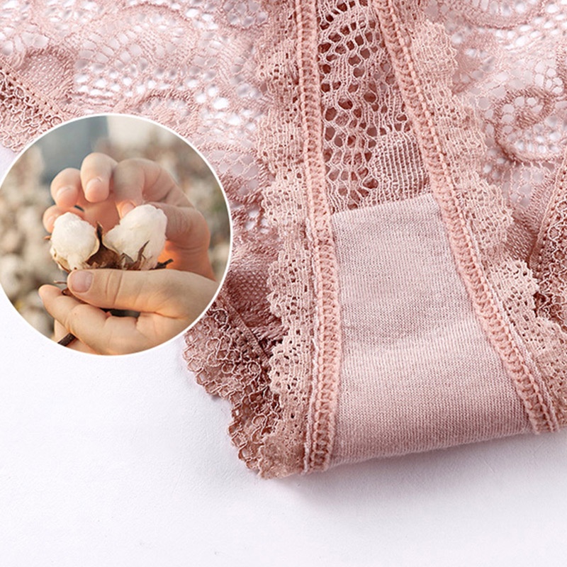 AOFEIQIKE AOFEIQIKE Set 3 Quần Lót Ren Mềm Mại Lưng Thấp Thiết Kế Khoét Lỗ Quyến Rũ Cho Nữ