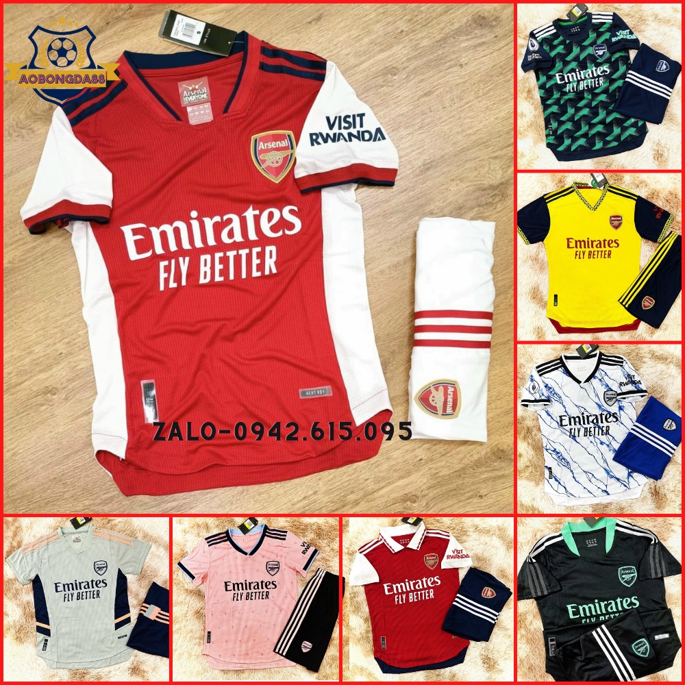 Áo bóng đá CLB Arsenal mùa giải 21/22 - Áo đá banh vải gai lưới Thái Lan thoáng mát - Bản chuẩn mẫu thi đấu