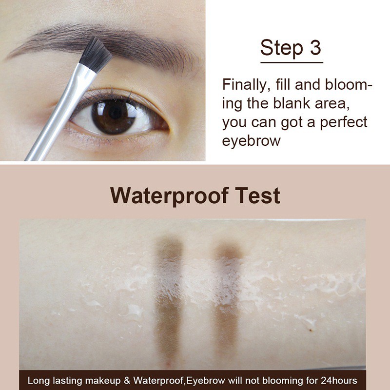 [Hàng mới về] Bảng Phấn Vẽ Lông Mày 3d 2 Màu Sắc Tự Nhiên Kháng Nước Kèm Cọ | BigBuy360 - bigbuy360.vn