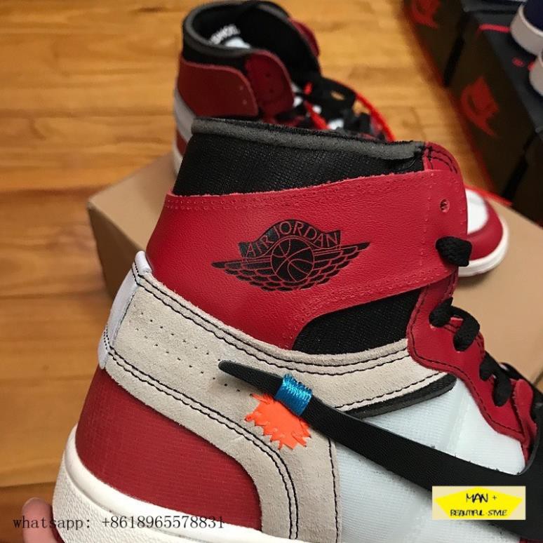 Giày thể thao JD 1 OFF WHITE Retro High Chicago đỏ