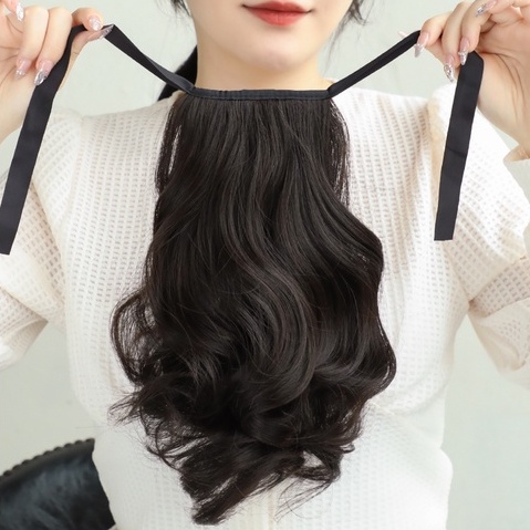 Tóc Cột Xoăn Đuôi Ngựa Ngắn 30cm Sợi Nhân Tạo | Tóc Giả Wina