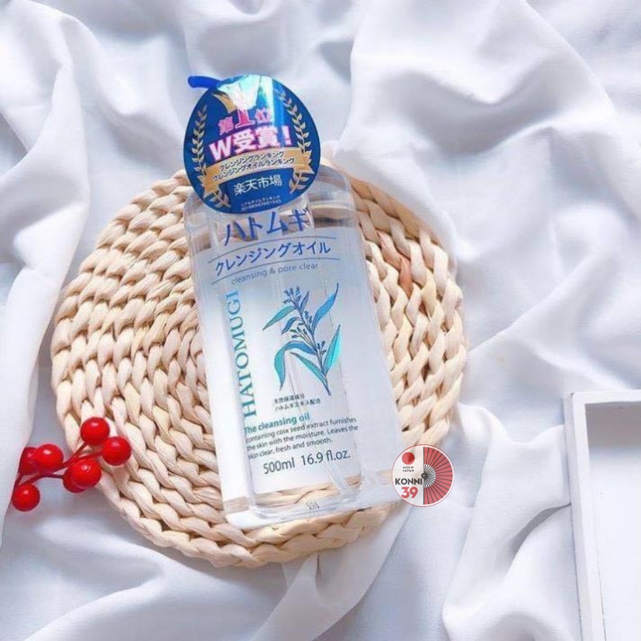 Dầu tẩy trang Hatomugi KUMANO Hatomugi Cleansing Oil 500ml sạch sâu và dưỡng ẩm cho da chiết xuất hạt ý dĩ - Konni39