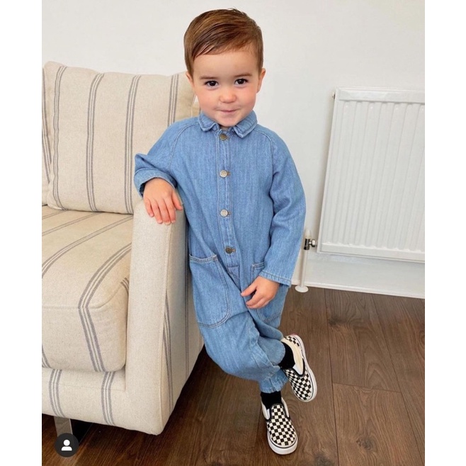 Jumsuit Bé Trai Denim Cổ Đức ZR