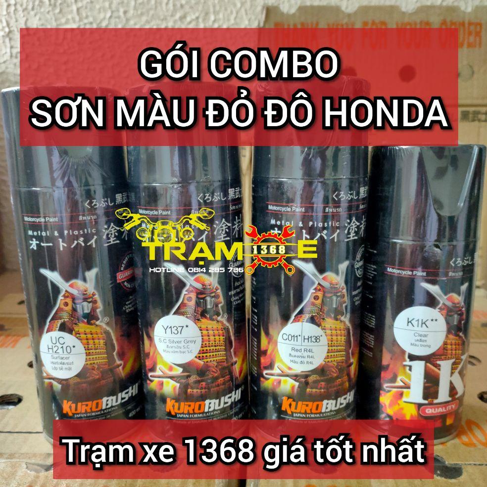 SƠN SAMURAI GÓI COMBO SƠN MÀU ĐỎ ĐÔ HONDA GỒM 4 CHAI, hàng xịn giá tốt, hàng xịn giá tốt