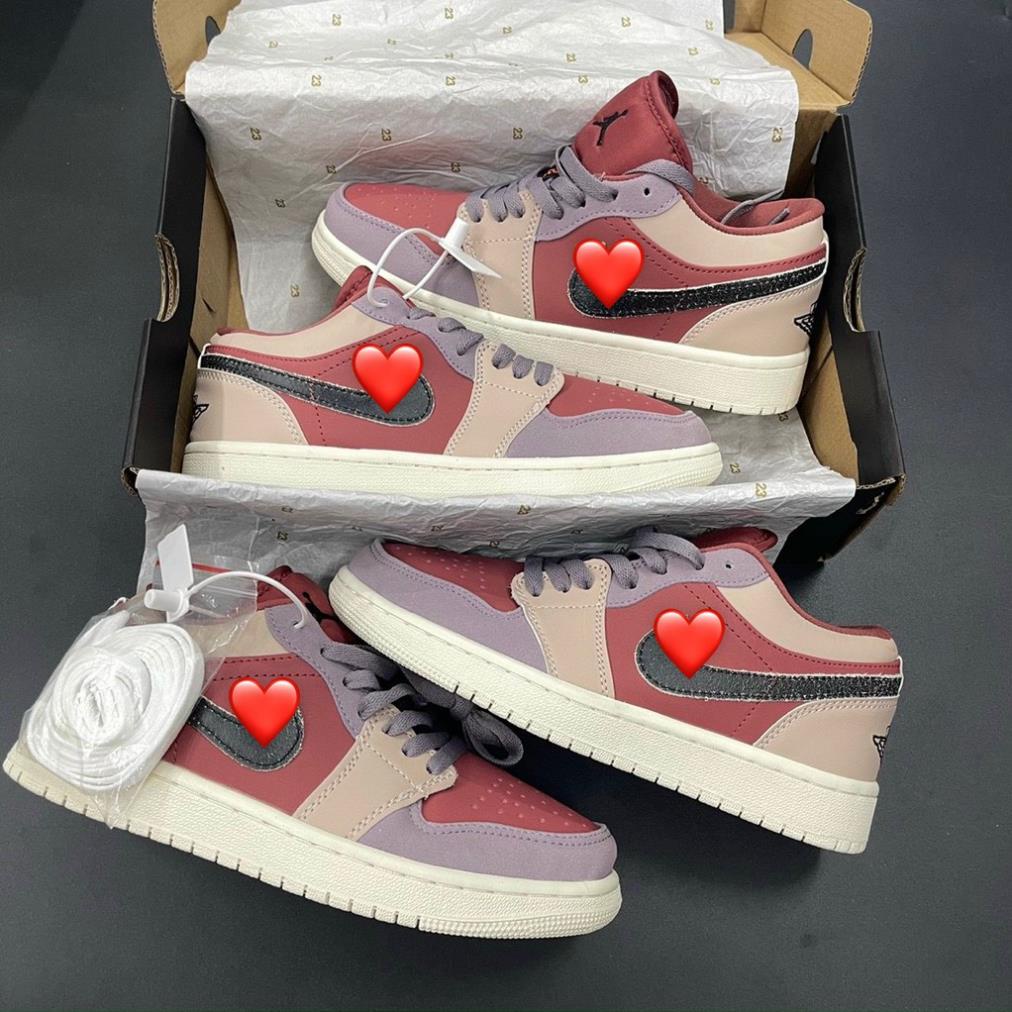 Giày Sneaker JorDan Low Mận,Giày jordan Cayon Rust Thể Thao Nam Nữ Thấp Cổ Full Phụ Kiện