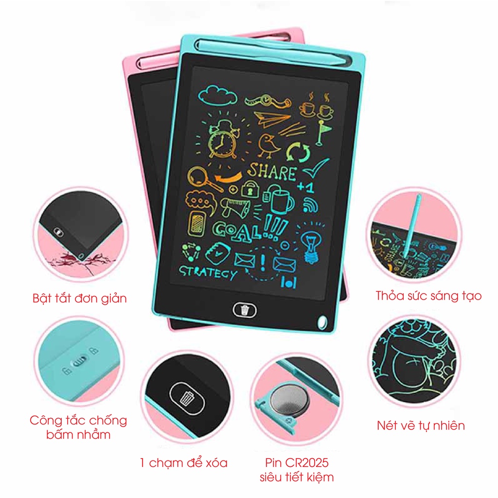 Bảng Điện Tử LCD Bảng Viết Bảng Vẽ Thông Minh Thúc Đẩy Tư Duy Sáng Tạo Cho Bé Bảng Nhiều Kích Thước