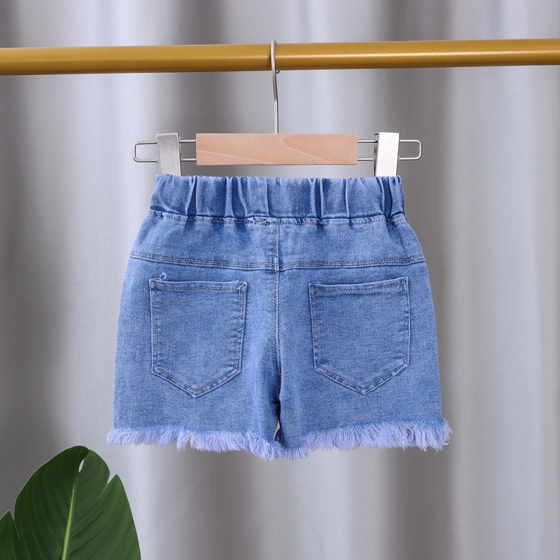Quần short denim In Họa Tiết Hoa Phong Cách Hàn Quốc Thời Trang Mùa Hè Cho Bé Gái 1-6 Tuổi