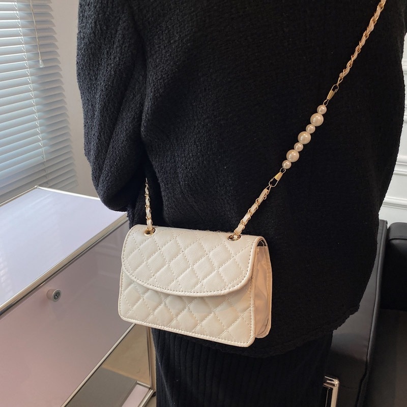 Túi Đeo Chéo Dáng Vuông Nhỏ Đính Ngọc Trai Thời Trang Mùa Hè 2022 NB00414