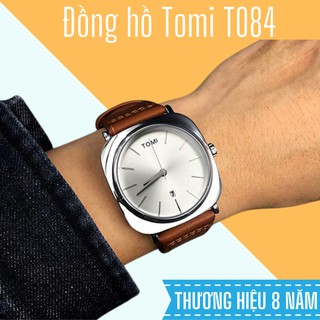 Đồng hồ nam tomi dây da - pin - t084