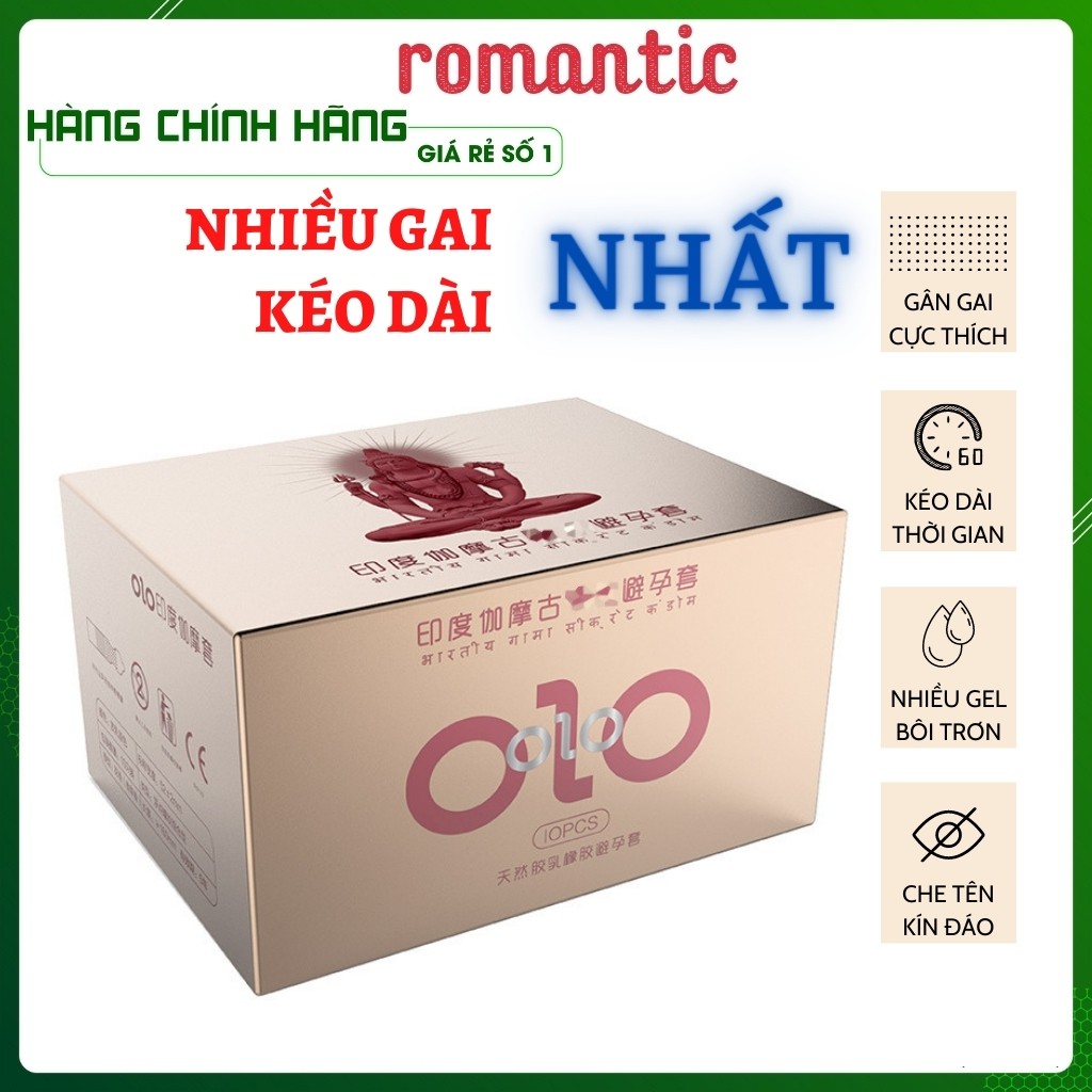 Bao cao su OLO hồng gân gai, bcs siêu mỏng,co dãn, đàn hồi tốt hộp 10c-olo_store