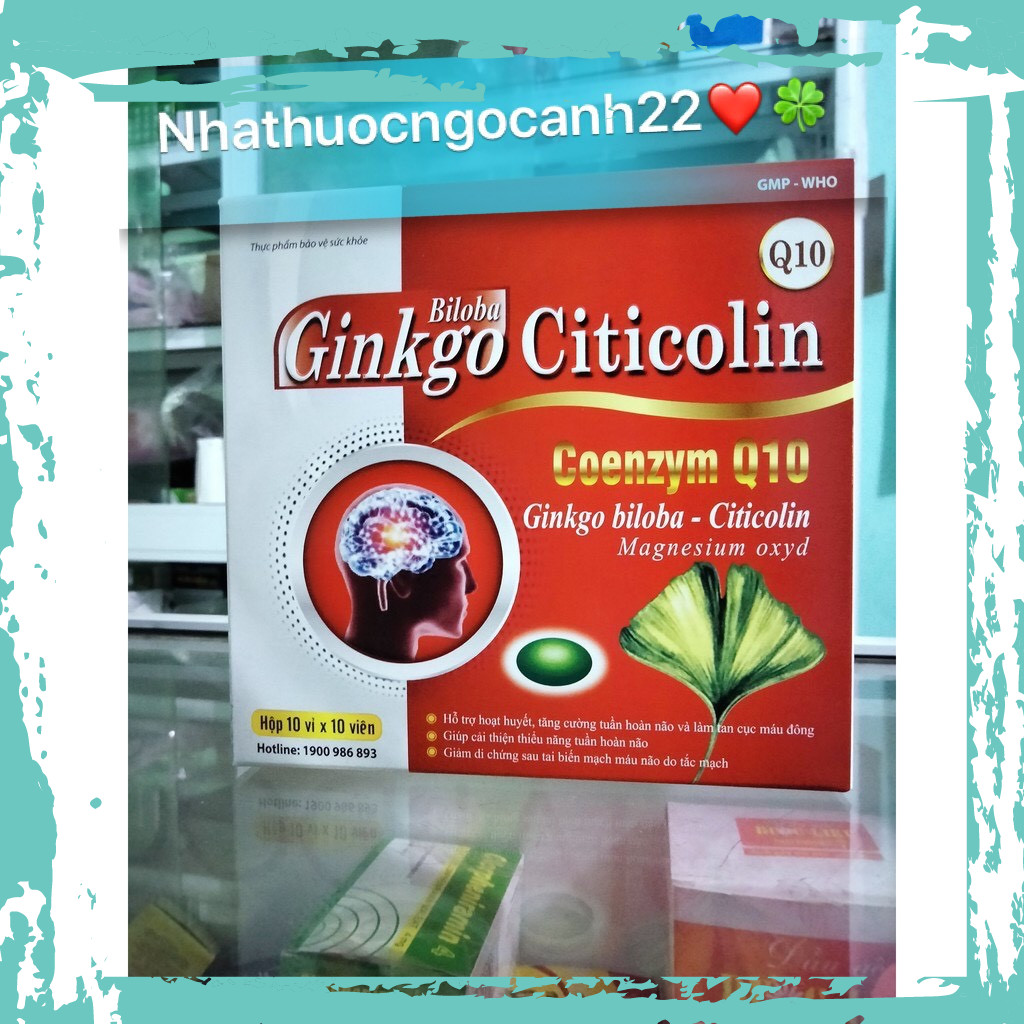 (CHÍNH HÃNG)Ginkgo Biloba 240mg Bổ não, tăng cường tuần hoàn máu hiệu quả hộp 100 viên