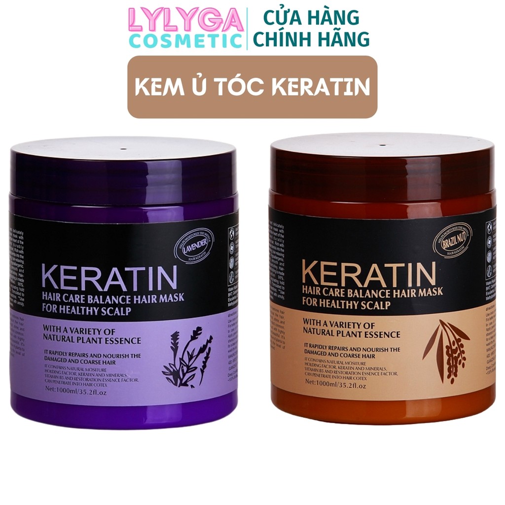 Kem ủ tóc KERATIN COLLAGEN 1000ML LAVENDER BRAZIL NUT - Ủ hấp tóc cung cấp dưỡng chất KERATIN tự nhiên UT08