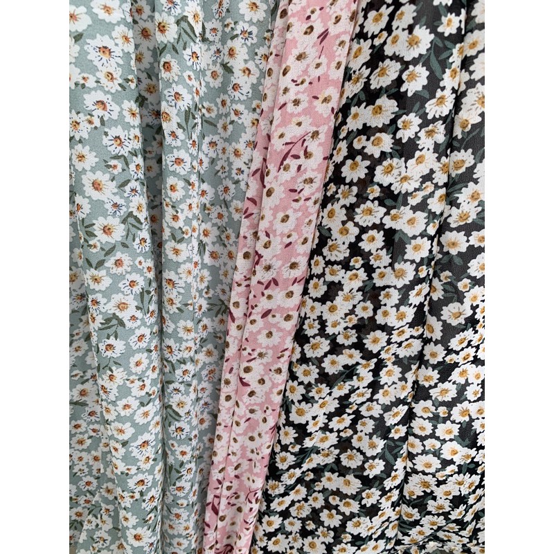 Đầm hoạ tiết xinh độc lạ minty dress mẫu babydoll hoa nhí chất voan mát rượi 2 lớp dày dặn có lót 2 dây