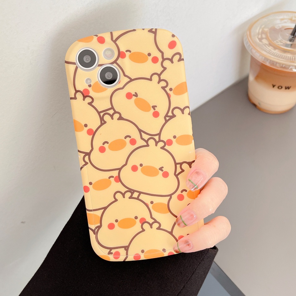 Ốp Điện Thoại Dẻo Họa Tiết Chú Gà Màu Vàng Kèm Giá Đỡ Cho Iphone 12 pro max 11 pro max xs max xr x 7 8 plus