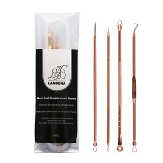Set 4 que nặn mụn đầu đen trứng cá màu vàng hồng