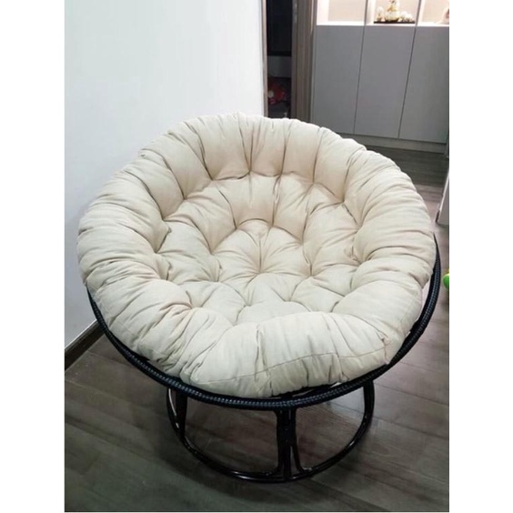 Ghế Thư Giãn Papasann Ghế Mây khung thép bọc nhựa dãn đọc sách decor nhà kèm nệm cao cấp khung sắt- bảo hành 5 năm-HÀNG