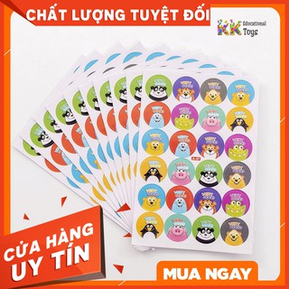 Giáo cụ dạy học: COMBO 10 tờ sticker lời khen tiếng Anh hình ngộ nghĩnh- KKstore