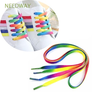 Newest 5Pairs Rainbow Multi-Color Flat Sport Shoe Lace Unisex Sneaker Shoelaces 