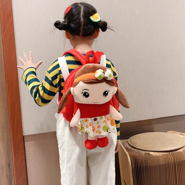 Balo thú bông hình công chúa cho bé đi học mầm non vông cùng đáng yêu size 25cm