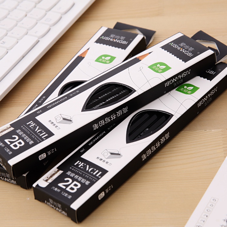 Bút chì 2B basic MODINA set 6 chiếc, bút chì cute steadtler