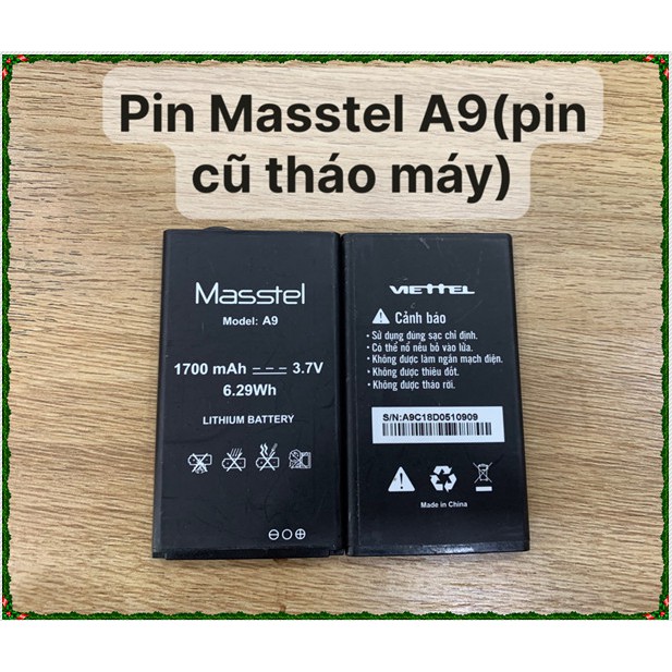 [Mã ELORDER5 giảm 10K đơn 20K] Pin Masstel A9(pin cũ tháo máy)