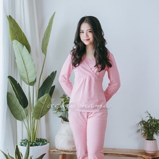 Bộ mặc sau sinh Beauty Mama cổ kép - có thiết kế cho con bú