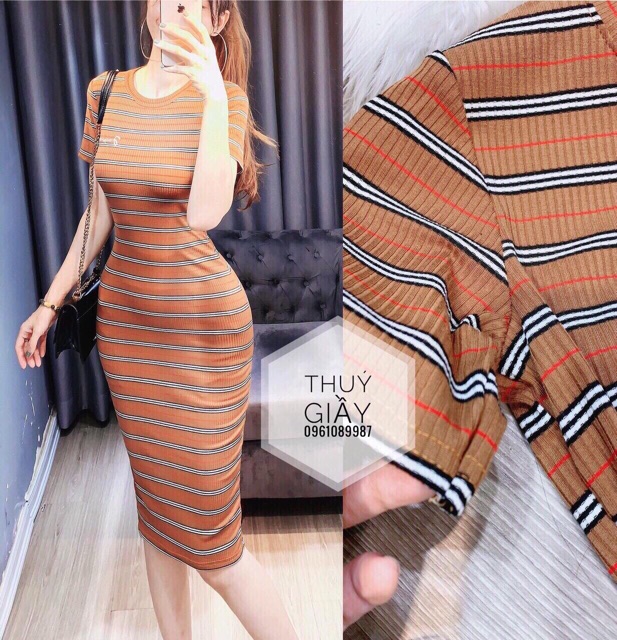 [ Mã FAMAYWA2 giảm 10K đơn 50K] Váy body cộc tay chất gân tăm hottrend | BigBuy360 - bigbuy360.vn