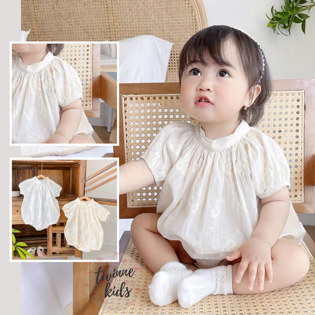 Bộ đồ bé gái, Bodysuit sơ sinh dự tiệc, quần áo bé gái chụp ảnh thôi nôi cho bé từ 5-13kg vải cotton mềm thoáng Twinne