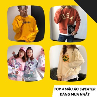 Áo sweater nữ cổ tròn - áo sweater nam nhiều mẫu nhiều màu