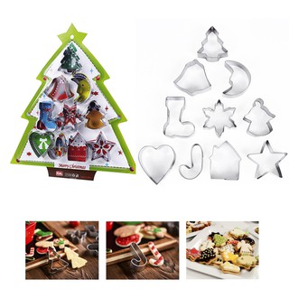 Bộ 10 Cutter Cookie / Khuôn Nhấn Cookie / Bánh Quy Giáng Sinh Vui Vẻ