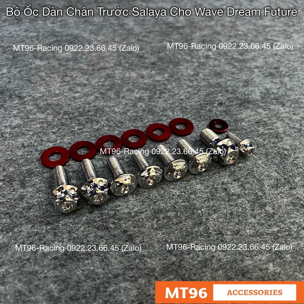 Bộ Ốc Salaya Gắn Dàn Chân Trước Cho Wave Dream Future Vario 125 Các Đời Chuẩn Inox304 Siêu Bóng