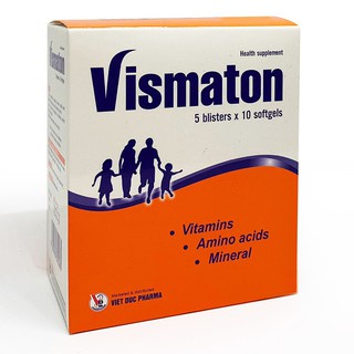 Vismaton- Bổ sung các chất Vitamin, Acid amin và khoáng chất (Hộp 5 vỉ x 10 viên nang mềm)