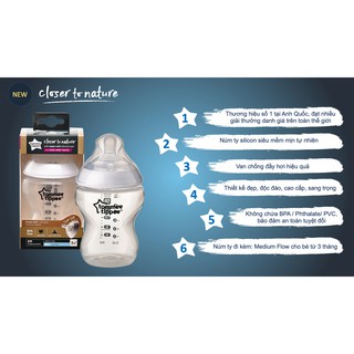 Bình sữa Tommee Tippee PP - 260ml, 1 bình