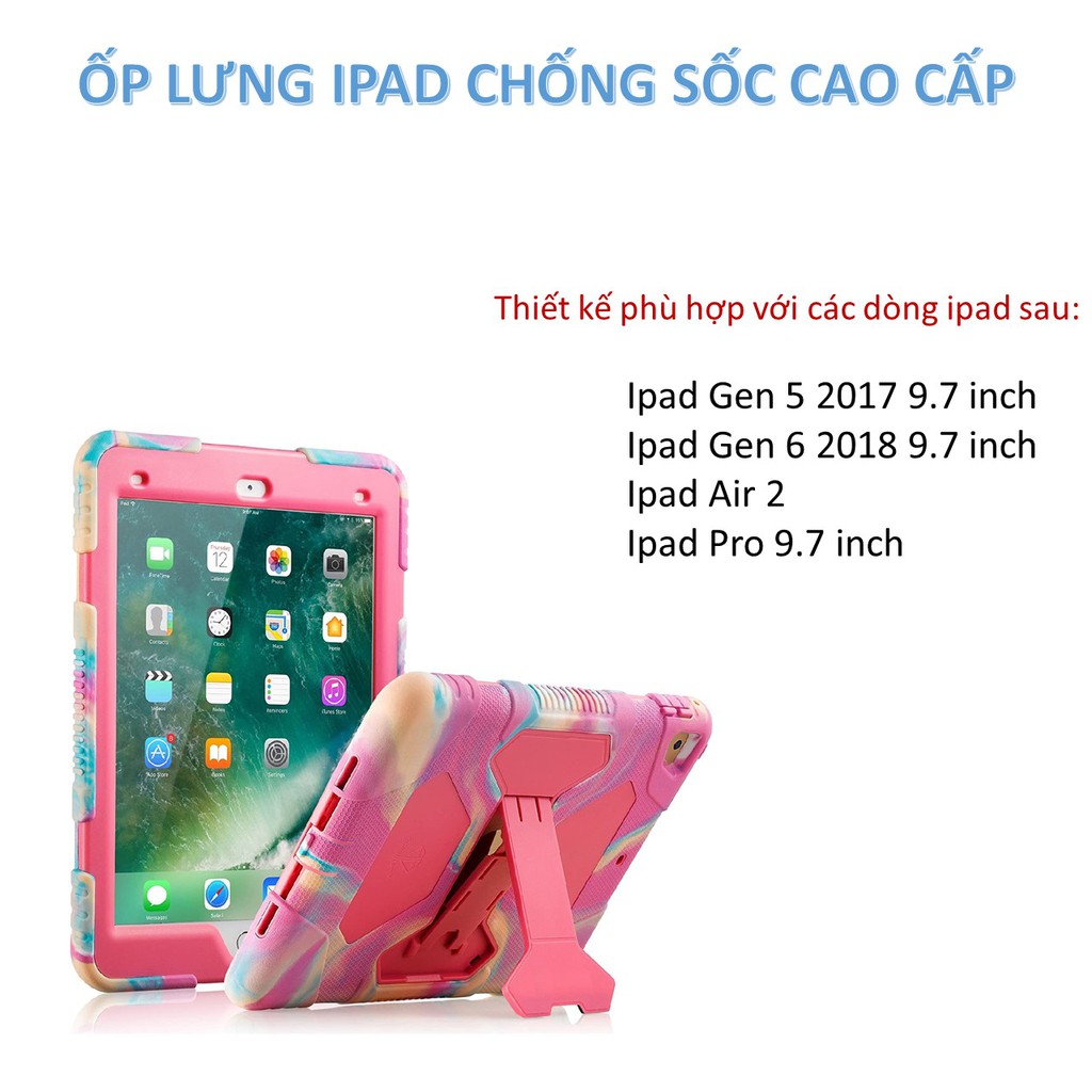 Ốp lưng ipad, Bao Silicone Ipad Air 2 / Pro 9.7 / Gen 5 2017 / Gen 6 2018 Chống bám vân tay, chống sốc cực tốt