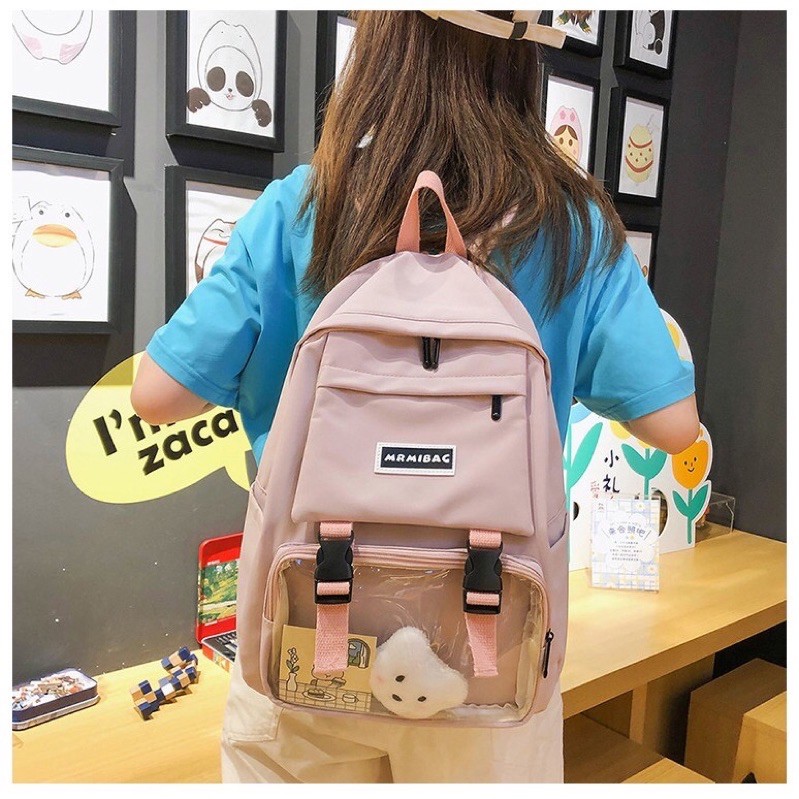 Balo Thời Trang Nam Nữ AMIBAG PHỐI TÚI TRONG