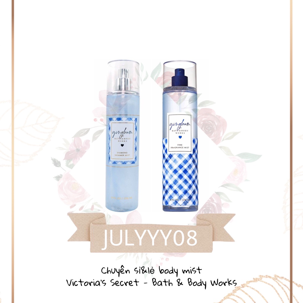 Xịt Thơm Toàn Thân 𝐆𝐢𝐧𝐠𝐡𝐚𝐦 Bath Body Works  Fullsize 236ml +jɥȽÿ08+
