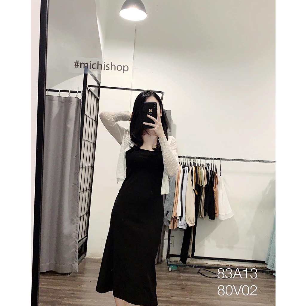 Áo cardigan mỏng dài tay cổ V freesize - 83A13