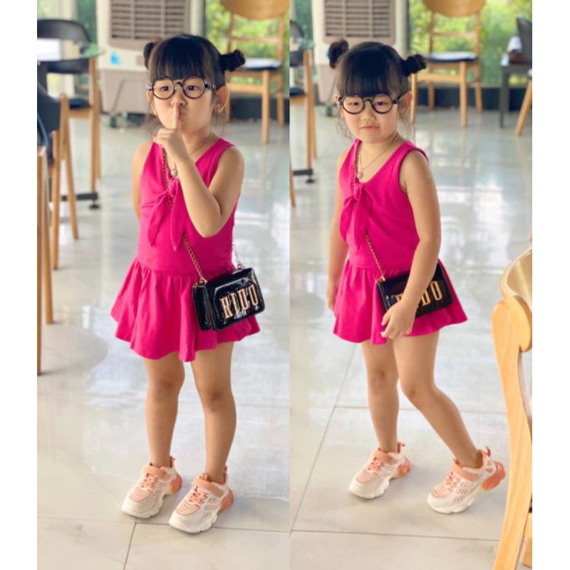 Đầm váy thun bé gái dễ thương cotton mềm mại và thoáng mát haivanco cho bé từ 8 đến 22 kg đi học đi chơi đều đẹp