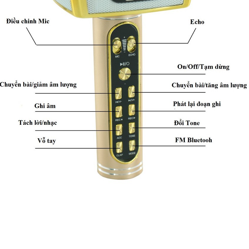 Micro karaoke bluetooth Ys-91, mic cầm tay âm thanh cực hay - BH 6 tháng