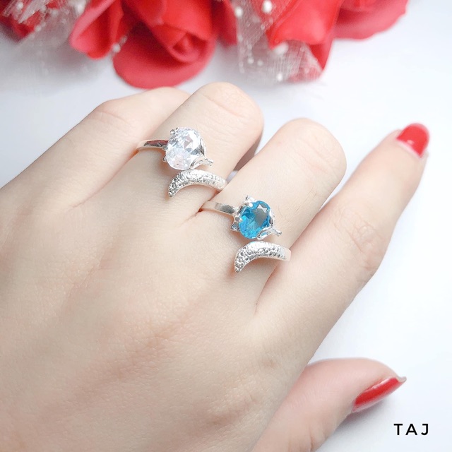 NHẪN BẠC HỒ LY ĐÁ PHONG THUỶ - DÁNG HỞ FREE SIZE Silver