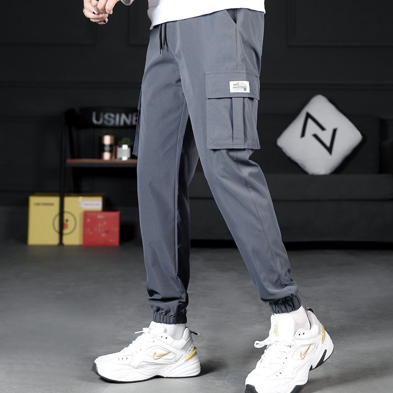 Quần Dài Thể Thao Dáng Rộng Phối Dây Rút Thời Trang Trẻ Trung Cho Nam