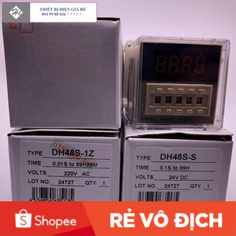 [CHÍNH GỐC] Rơle thời gian (Timer) Omron DH48S-1Z DH48S-2Z, DH48S-S (Kèm đế) Relay thời gian Công tắc hẹn giờ DH48S