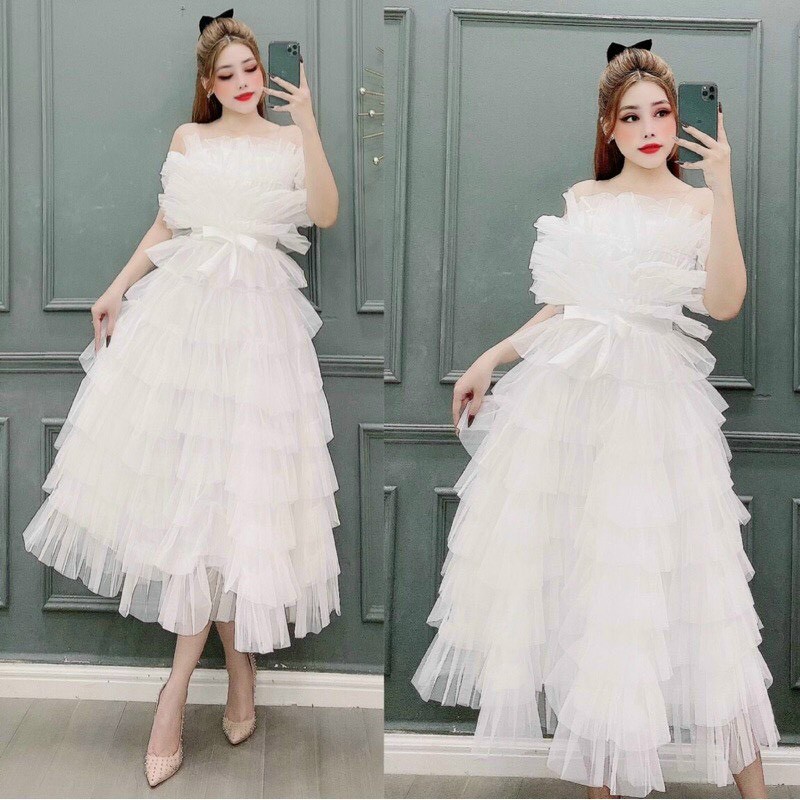 ĐẦM TẦNG LƯỚI ĐI TIỆC SIÊU HOT , VÁY HAI DÂY DÁNG DÀI MAXXI NHIỀU MÀU KẾT HỢP HỌA TIẾT XINH SẮN_FRESIZE HÓT TREND_DT