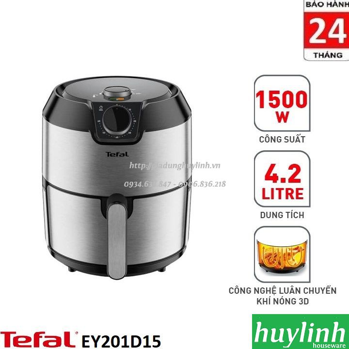 [Mã ELHAMS5 giảm 6% đơn 300K] Nồi chiên không dầu Tefal EY201D15 - 4.2 lít - 1500W