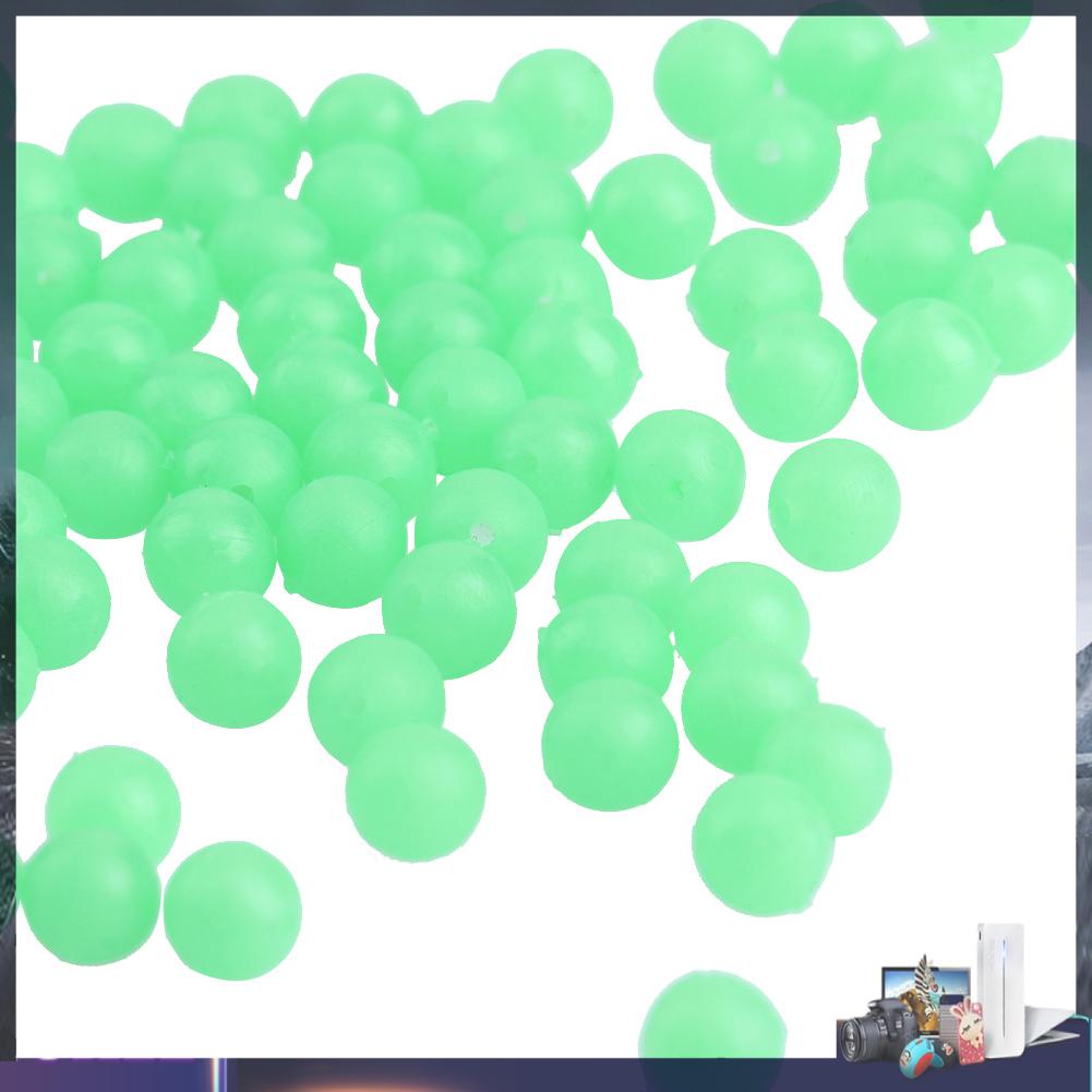 100 Hạt nhựa dạ quang 5mm làm mồi câu cá