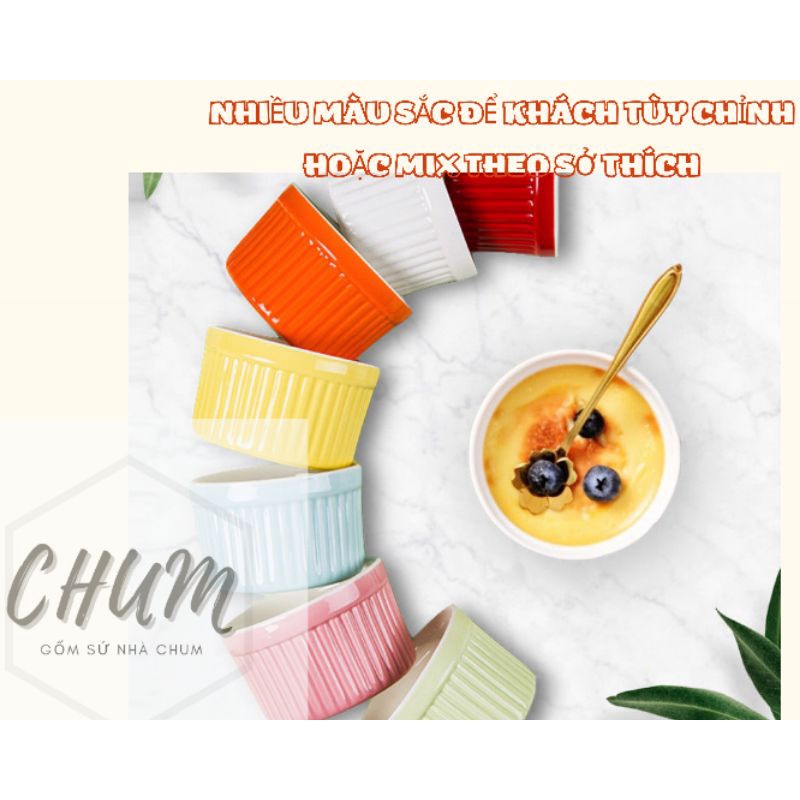 Ramenkin Chén Caramen Khuôn Bánh Flan Rau Câu Hũ Caramen Khay Nướng Bánh Hũ Sứ Cốc Làm Caramen Sữa Chua TA3