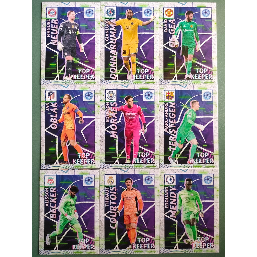 Thẻ SKY UCL TOP KEPPER | Alisson Becker, Courtois, David De Gea, Donnarumma, Neuer, Oblak, Ter Stegen, Mendy, Ederson