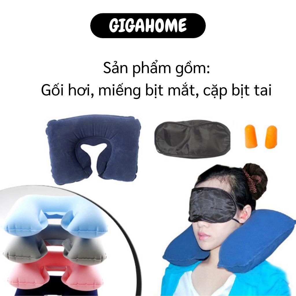 Gối hơi tựa đầu GIGAHOME Bộ gối hơi du lịch 3 trong 1 tiện lợi dễ bơm căng bằng cách thổi 2610